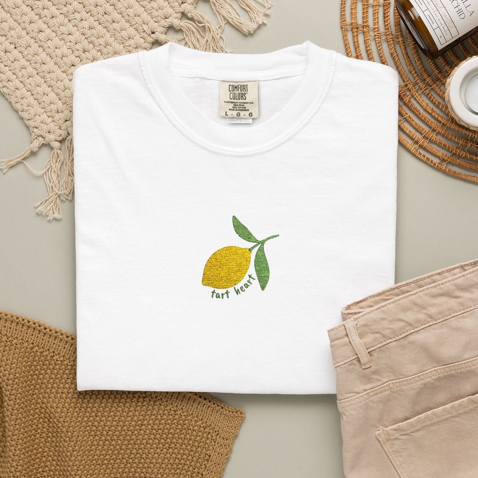 tart heart embroidered lemon tee