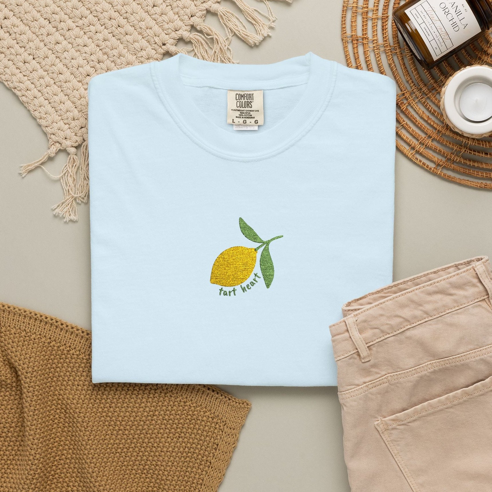 tart heart embroidered lemon tee