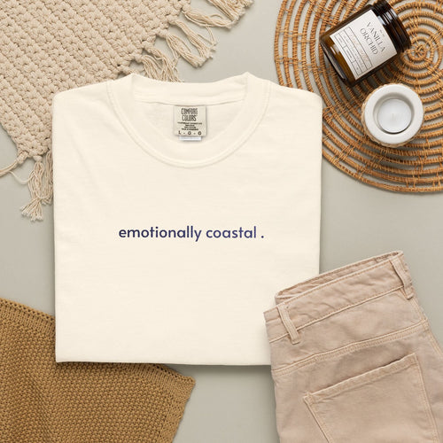 emotionally coastal embroidered tee