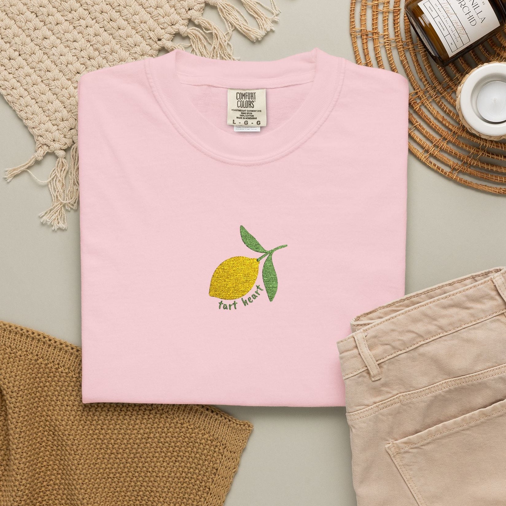 tart heart embroidered lemon tee