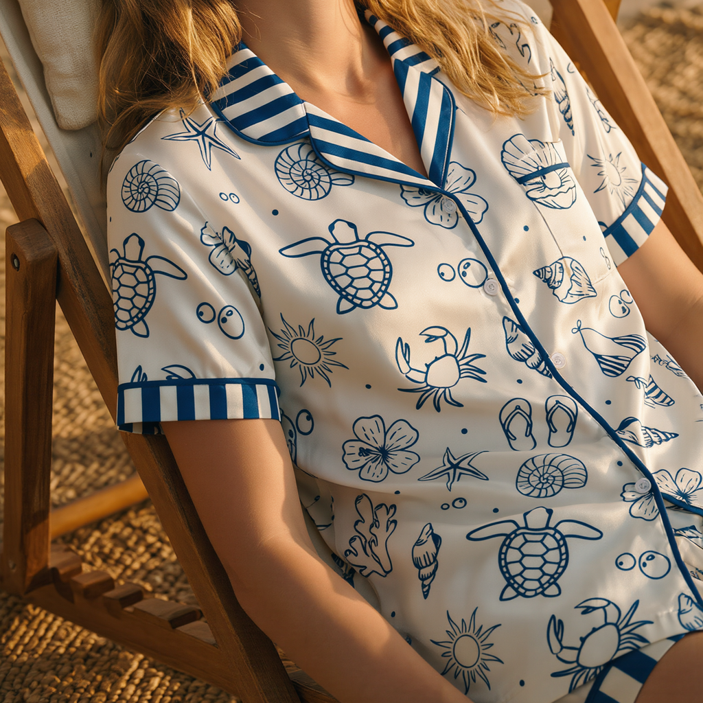 salt & sun short satin pj set